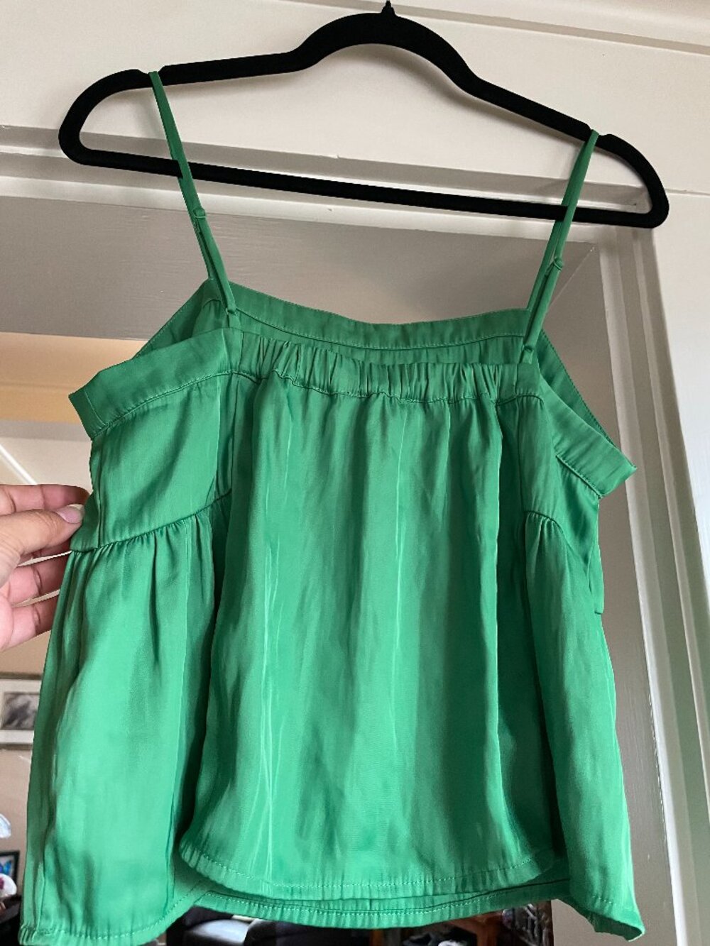 House of Harlow Kelly Green Satin Strappy Crop - M
